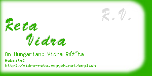 reta vidra business card